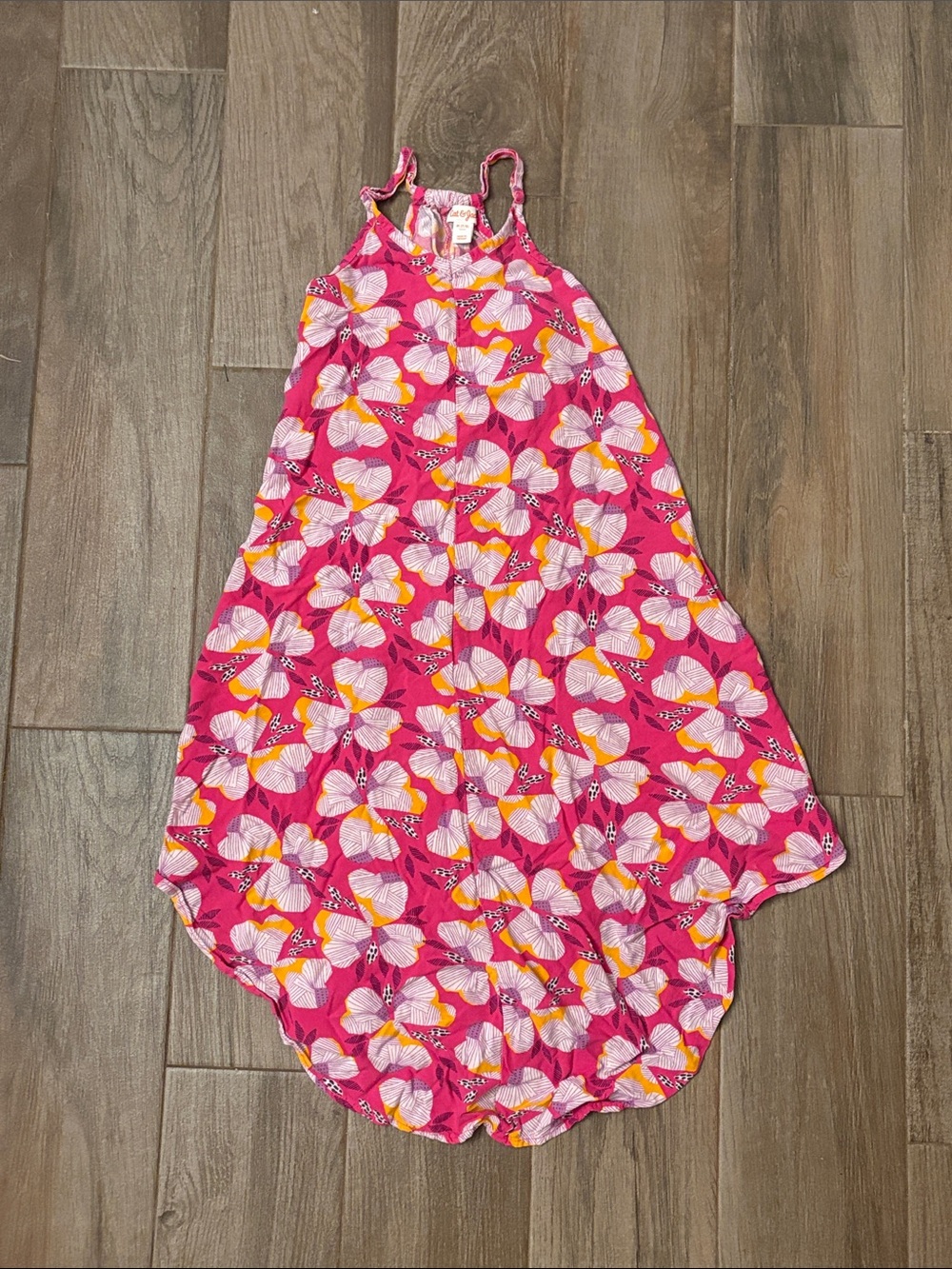 Girls' Pink Floral Tank Dress